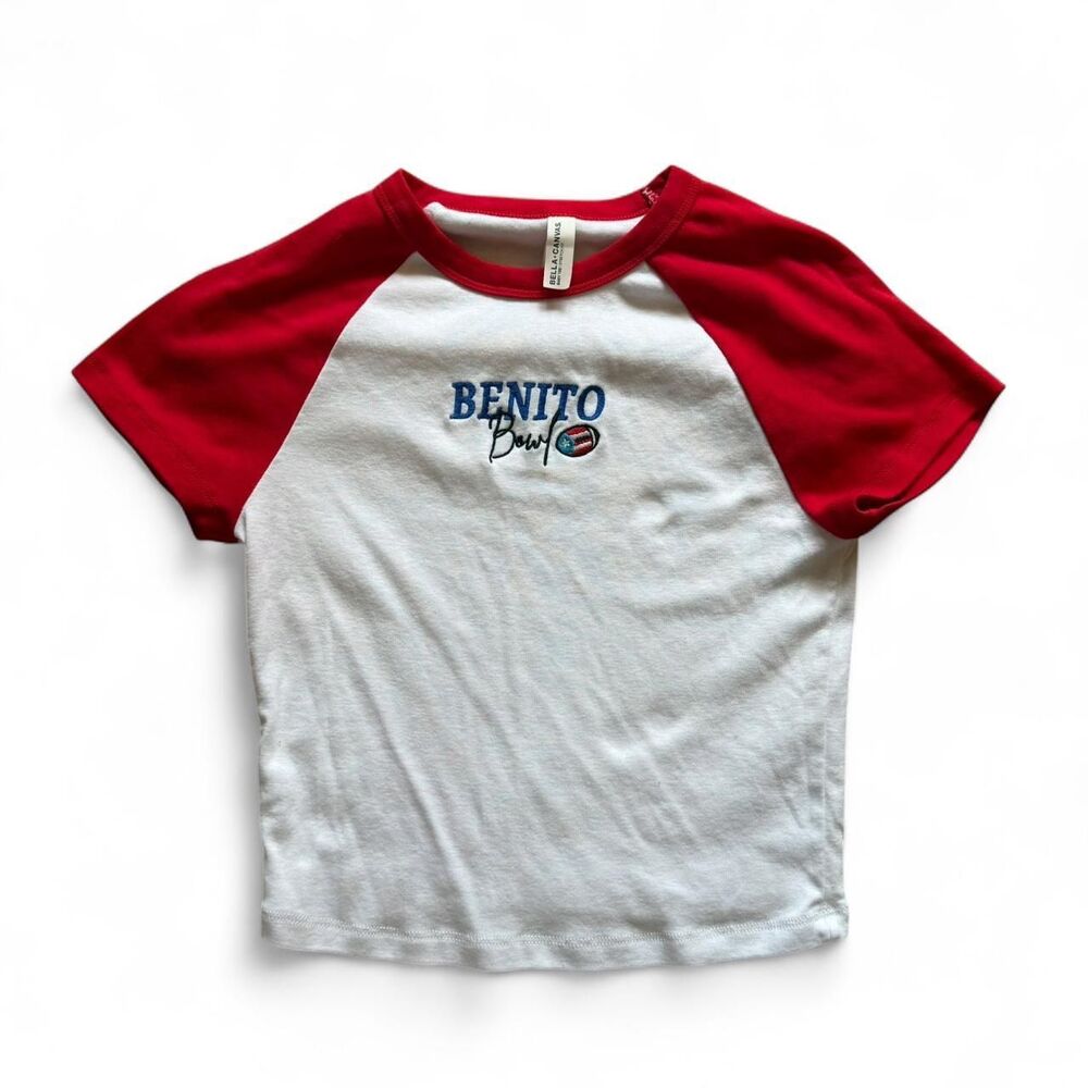 Benito Bowl Bad Bunny Puerto Rican Flag Football baby tee